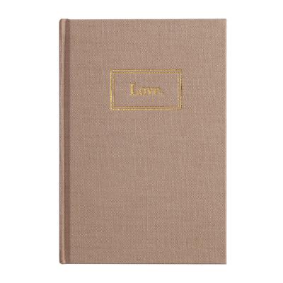 China Custom a5 hardcover diary notebook canvas canvas cover hardcover personalized couple memory book love diary for sale