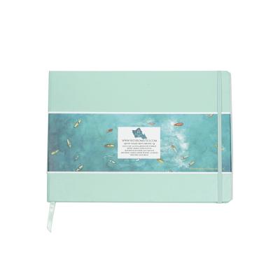 China Custom Large PU Leather Watercolor Cover Stationery Notebook Hardcover A4 Paper Sketchbook Watercolor Painting 210X290mm 210X290mm for sale