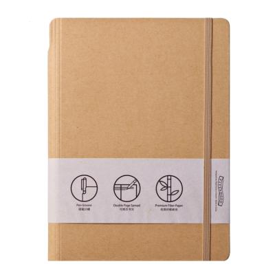 China PAPERMOOD School Supplies Round Spine Cover B6 Cream Color Paper Blank Printed Bamboo Notebook for sale