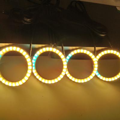 China Top shine chasing RGB drl angel eye car led lighting SK6812 RGB color flow led halo rings for sale