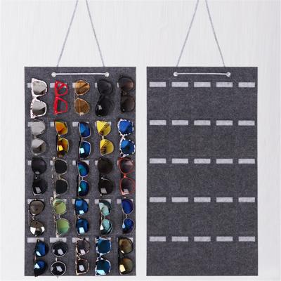 China Hot Selling Home Eyeglass Storage Bags Hanging Sunglasses Show Rack Organizer Felt Wall Scratch-Resistant Wear Resistant 40x79.5cm for sale