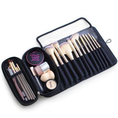 China Makeup Brush Bag Large Capacity Makeup Brush Storage Bag Women Fold Cosmetic Bag With Waterproof Compartment Travel Brushes Cover Device for sale