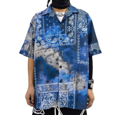 China New Arrival Summer Anti Shrink Mens Fashion Vintage Style Shorts Sleeve Paisley Print Mens Bandana Shirts for sale