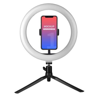 China 10 Inch Dimmable Photography Fill Lamp PORTABLE Selfie Beauty Desktop Makeup Led Ring Light With Tripod Stand for sale