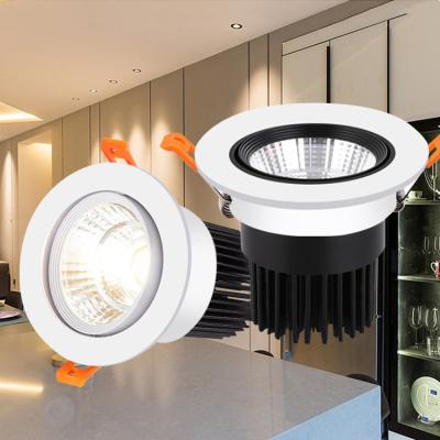 China Anti Glare High Quality Home Hotel Kitchen Lighting COB Ceiling Recessed Lamp 15W Adjustable Angle Led Spotlight for sale