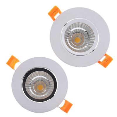 China LED 3W 5W Downlight Hotel Project Angle Adjustable COB Spotlight Included Anti Glare Ceiling Lamp for sale