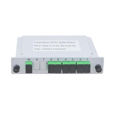 China FTTH FTTX Solution 1x6 SC/FC/LC APC Cassette Splitter PLC Insert Optical Fiber Type for sale