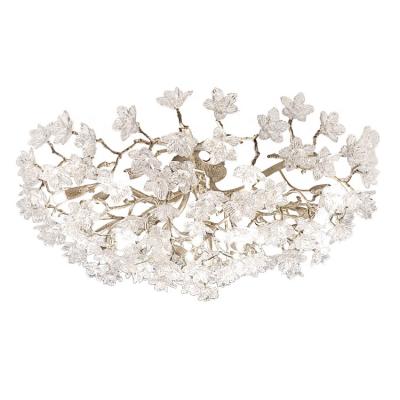 China EUROPEAN flower bedroom round copper ceiling lights for living room modern crystal luxury ceiling lamp for sale