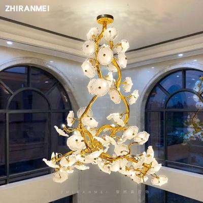 China Modern Nordic Hotel Hanging Large Long Living Room Wedding Led Modern Brass Luxury Ceiling Chandelier Pendant Light for sale