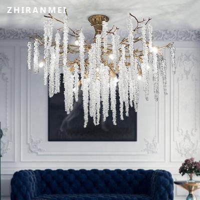 China Modern Living Room Bedroom Tassel Around Gold Modern Crystal Home Chandelier Ceiling Lamp for sale