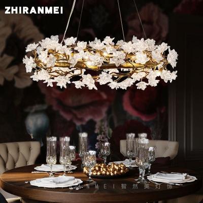 China Gold Round Crystal Lighting Fixtures Modern Pendant Lighting For Dining Room Brass Chandelier for sale