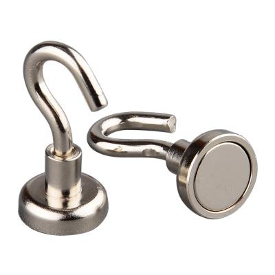 China 7KG Super Strong Neodymium N52 Magnet Hook Rack Kitchen Bathroom Display Hook Holder Hook Position Door Kichen Hanger for sale