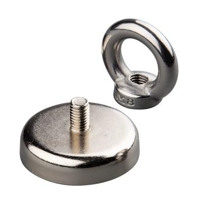 China Super Strong Serving Ferrite Silver Neodymium Neodymium Magnet Super Strong Male Wire M8 Male Thread Cup Search Magnets 100KG Steel Constant for sale