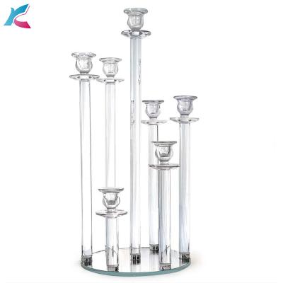 China K-1181 Europe Crystal Candle Holder Stands Wedding Table Centerpiece Decor for sale