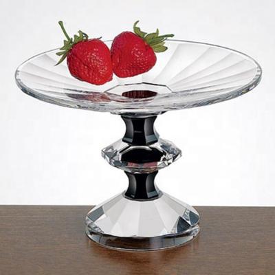 China Nice Luxury Crystal Table Stand Cake Dessert Dish Decorative Fruit Tray For Hotel Home Event for sale