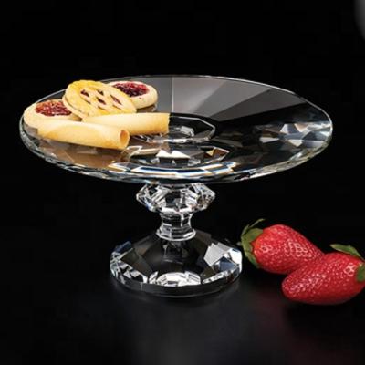 China Nice Crystal Luxury Crystal Table Stand Decorative Cake Dessert Dish Fruit Tray for sale