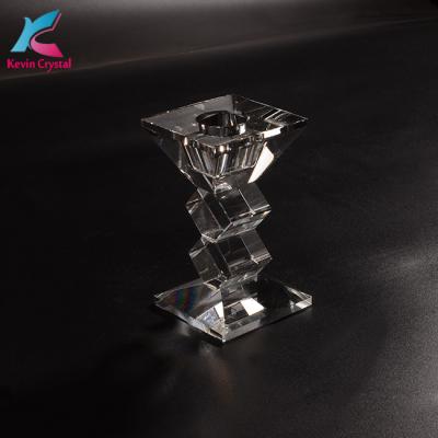 China Popular in UK hot sale K-2022 crystal candle holder table glass centerpiece for home decor for sale