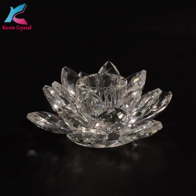 China Popular in UK factory wholesale K-2024 crystal flower candle holder table centerpiece for living room decor for sale