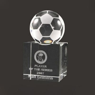 China China popular crytal soccer trophy award with base for souvenir gifts favors for sale