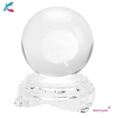 China China factory unique design wholesale 3d laser crystal ball with clear base for sale