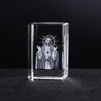 China China wholesale 3d laser cube religious crystal souvenir for sale