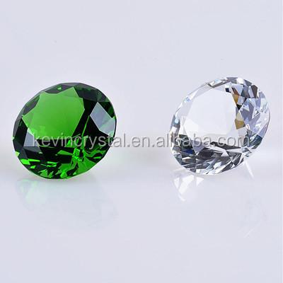 China Europe Paperweight Green Diamond Cut Diamond Crystal Gift Nice Wedding Gift for sale