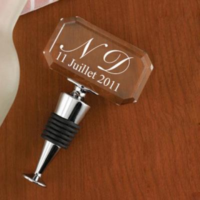 China Europe Wedding Gift Custom Engraved Crystal Wine Bottle Stopper for sale