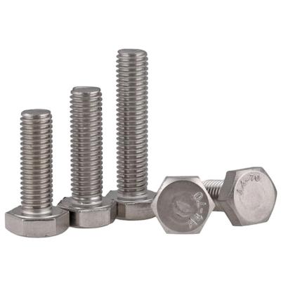 China Industry Best Price 304 Fasteners DIN933 DIN931 A2 A4 Stainless Steel Hex Head Bolt Nuts for sale