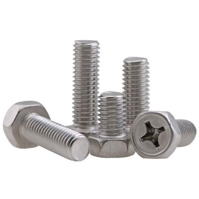 China Custom SS304 SS316 Industry Stainless Steel Inner Hex Washer Slotted Cross Recessed Serrated Hex Head Bolt for sale