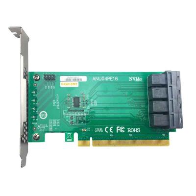 China Server Ceacent Nvme PCIe X16 U.2 SSD 8639 to Port Adapter 8643 4 Riser Port Card for sale