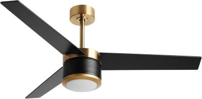 Cina Ventilatore di soffitto WIFI intelligente in bianco nero oro 52 pollici piena luminosità in vendita