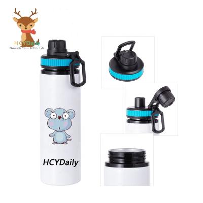 China Newest Viable Wholesale 28oz/850ml White Color Custom Sublimation Sports Aluminum Water Bottle With Portable Lid for sale