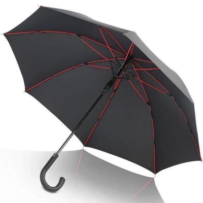 China Wholesale Custom 210T Fabric 8K Gift Rain Hanging Windproof Umbrella, 50 Inch Black Straight Automatic Open Waterproof Umbrella for sale