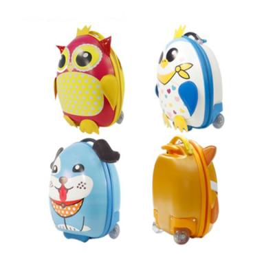 China Cartoon Kids Hard Case Travel Trolley Kids Luggage Tags With Skateboard for sale