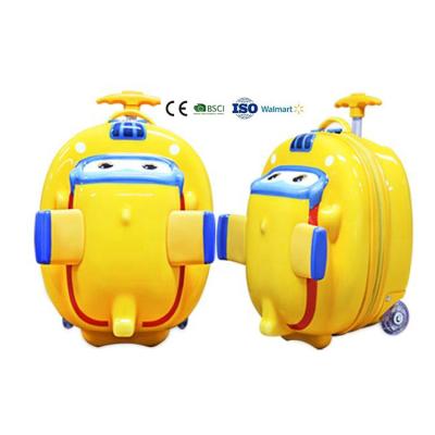 China Custom Travel Background Super Wings Animal Butterfly Printing Hard Round Shell Suitcase for sale