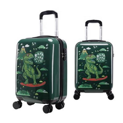 China Waterproof& dirt proof. Dinosaur Army Green 4 Wheels Shell Child Travel Suit Hard Case for sale