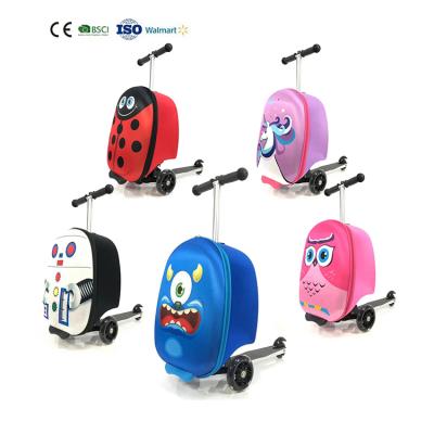 China Gifts. China Luggage Factory Supply Suitcase Trolley Bag Set Owl Kids Travel Scooter Luggage for sale