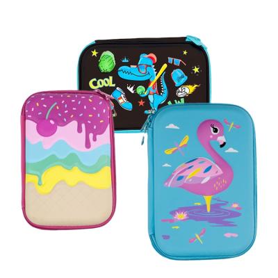 China Wholesale Running Custom 10inch Eco-Friendly Printed PU Outdoor Cute Zipper Small Narrow Children School Pencil Case EVA Hard Shell Pencil Box for sale