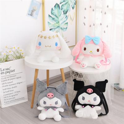 China Wholesale Cartoon Character Kawaii Sanrio Plush My Melody Kuriomi Plush Backpack Cute Sanrio Mini Backpack Coin Purse for sale