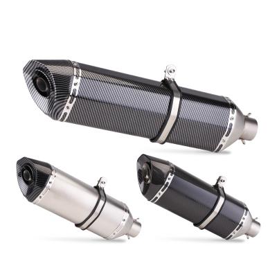 China Universal Carbon Fiber+stainless 51mm Motorcycle Exhaust Retrofit Carbon Fiber Steel Muffler For F750GS F850GS R1200GS KTM 390DUKE ADV Laser Logo for sale