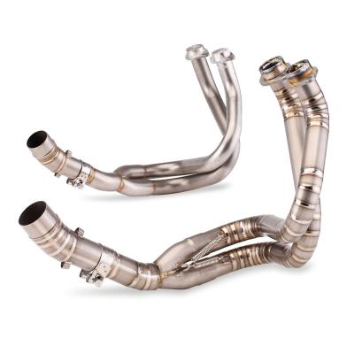 China Stainless/Titanium Alloy For ER6N ER6F 2012-2016 Year Motorcycle Alloy Exhaust System Muffler Escape Slip-On Titanium Mid Connect Link Pipe for sale