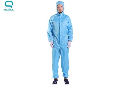 China 2.5mm Grid Clean Room Anti Static ESD Coverall Hooded Clothing for sale