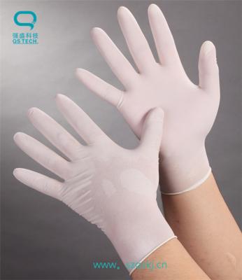 China Disposable Clean Room White Nitrile Gloves Class 100 - 1000 for sale