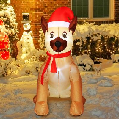 China Wholesale Adversting Decoration Ourwarm Dogs Large Outdoor Inflatable Christmas Party / Decoration With LED Light for sale