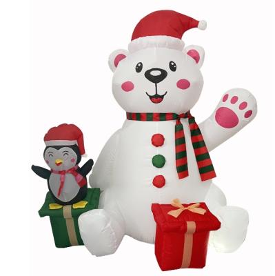 China OurWarm 2021 New 180cm LED Polar Bear Home Giant Penguin Outdoor Inflatable Christmas Decoration for sale