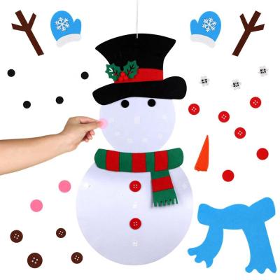 China Wholesale Christmas Ourwarm DIY Wall Hanging Felt Christmas Snowman Games Set For Kids for sale