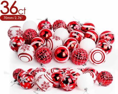 China OurWarm 2021 Sublimation Plastic Decoration Set Christmas Ball Tree Ornaments With Logo for sale