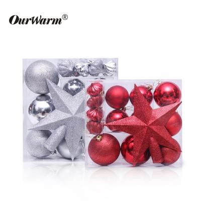 China OurWarm Plastic Wholesale 18cm Tree Plastic Ornaments Decoration Christmas Balls 2022 for sale