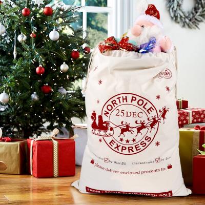 China Can easily wrap large gift or hold multiple small items. Ourwarm Custom Wholesale Christmas Decoration Christmas Gift Bag Luxury Personalize Sublimation Santa Sack With Cotton Rope for sale