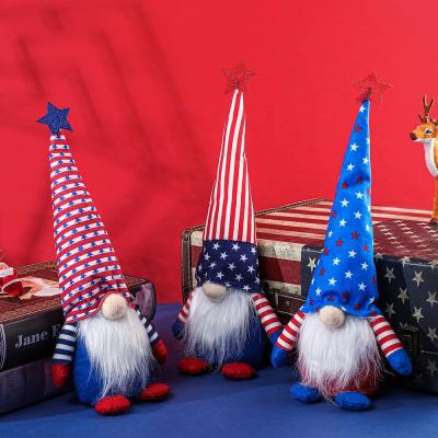 China Patriotic Cloth Plush USA 4th July Decor Gnomes OurWarm Dolls Faceless Independence Day Gonk Christmas Decoration for sale